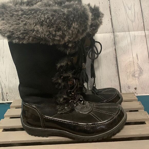 Sporto Millie Black Suede Lace-up Winter Snow Boot Size 11W. - Picture 3 of 6